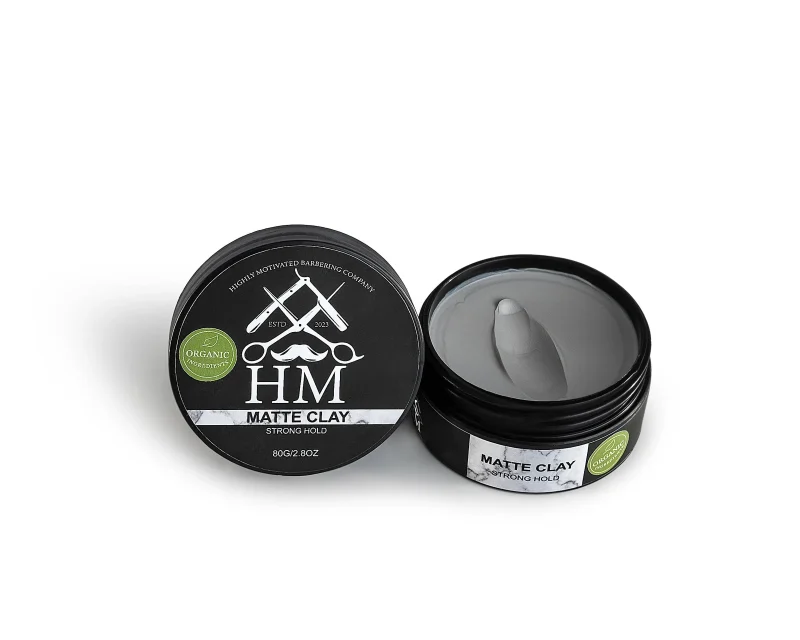 100 organic matte clay for strong hold hm barbering co 80g