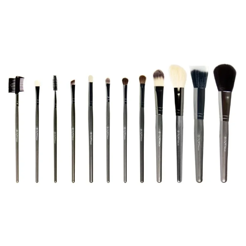 12 piece gunmetal pro brush set crown 802