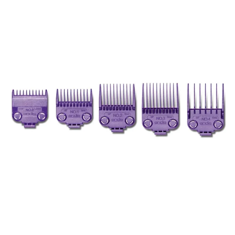 andis 5 piece magnetic comb set purple 01410