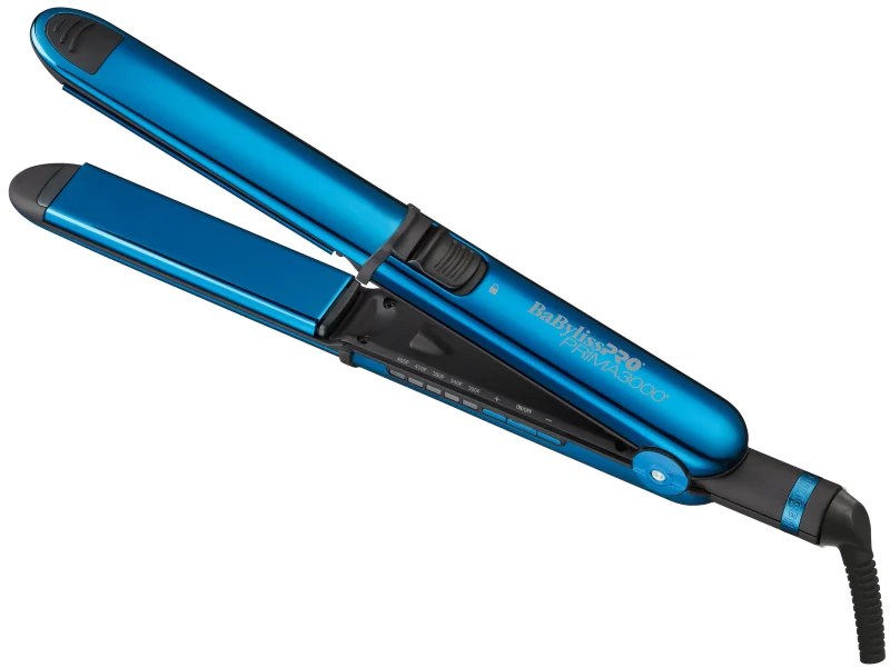 babylisspro prima 3000 nano titanium flat iron 1 25 black blue scaled