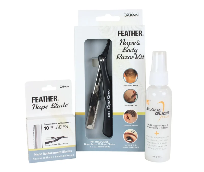 feather nape body razor kit w 10 replacement blades