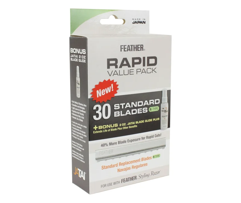 feather r type rapid blades 10pk premium razor replacement