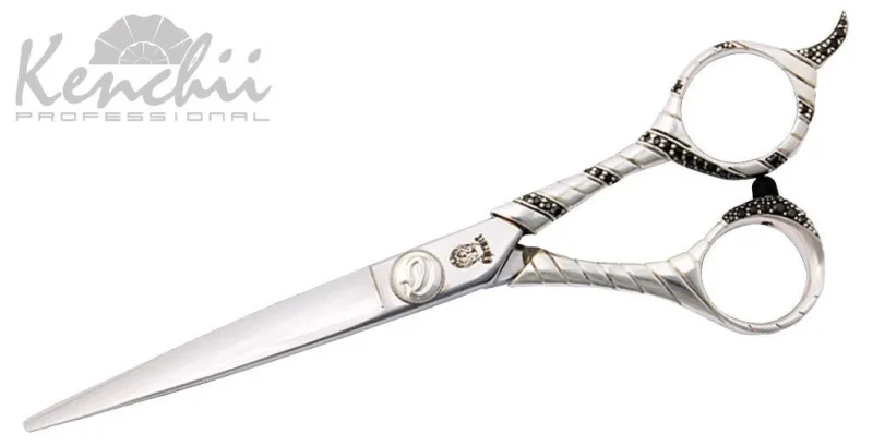 kenchii c10 swarovski black crystals silver shears