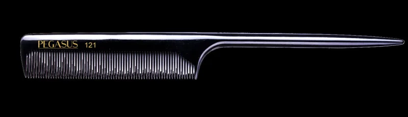 pegasus hard rubber comb 121 fine teeth rattail 8 1 4 inch